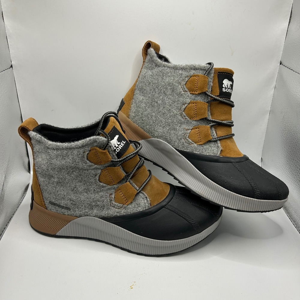 Sorel Out N About III Classic Waterproof Boots Grey Camel NL4428-224 Womens 8
